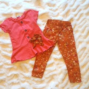 Nannette Coral Matching Set 3T